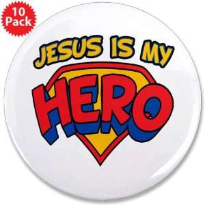  3.5 Button (10 Pack) Jesus Is My Hero 