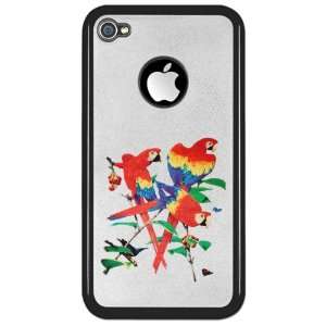   or 4S Clear Case Black Family Of Parrots On Tree 