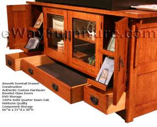   IN AMERICA MISSION SOLID ENTERTAINMENT OAK WOOD TV CONSOLE FURNITURE