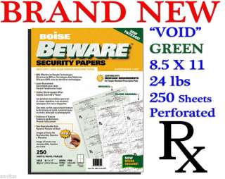 Boise 250 RX Prescription/Medical Security Paper 8.5x11 842356057198 