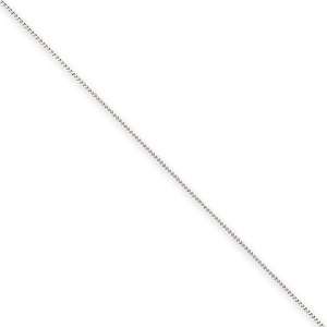  16 Inch 14k White Gold 0.60mm Curb Pendant Chain Necklace 