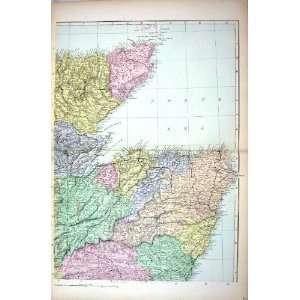   Map 1883 Scotland Caithness Moray Firth Aberdeen Montrose: Home