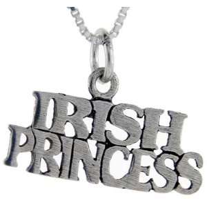 com 925 Sterling Silver Irish Princess Talking Pendant (w/ 18 Silver 