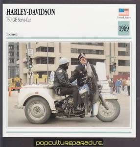 1969 HARLEY DAVIDSON 750 GE SERVI CAR Motorcycle CARD  