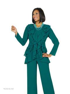 Misty Lane 13489 Teal Green or Magenta 3 Pc Cocktail Evening Pant Suit 