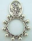 saint st michael silver gild crucifix cross catholic rosary ring