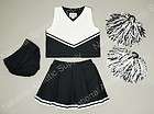 Youth Cheerleader Uniform Outfit Girl Size 8 Black Wht
