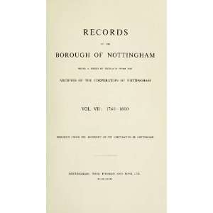   Archives Of The Corporation Of Nottingham Nottingham England Books
