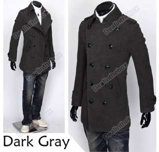   Trendy Slim Double Breasted Coat Jacket Outerwear Long Trench  