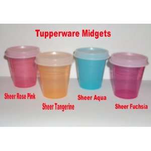  Tupperware Midgets 2oz Bowls Set of 4 Sheer Colors