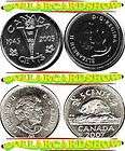 2x CANADA 2005 CANADIAN 1945 GEORGE V NICKEL 2007 CANADA 5 CENTS COINS 