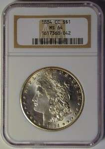 USA 1884 CC Morgan Silver Dollar, NGC MS 64  
