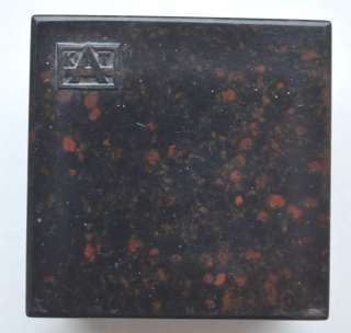 1950s European Bakelite Box with Lid, KAT Logo mark. In good 