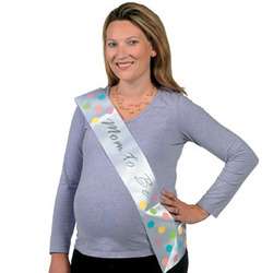 PC MOM TO BE SASH Polyester Baby Shower Banner  