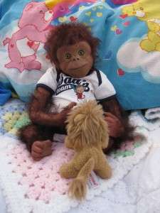   Lifelike Newborn Realistic baby Chimpanzee Monkey Orangutan Chimp OOAK