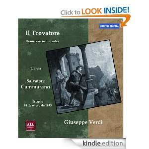 Il Trovatore. Libreto de la ópera de Verdi en italiano y traducción 