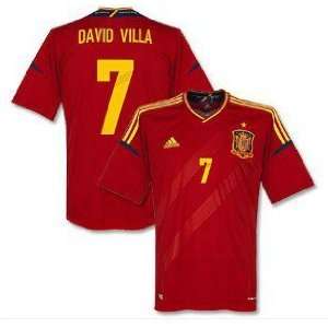 New Soccer Jersey Euro 2012 New Spain Home David Villa # 7 