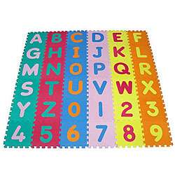 Kids 36 square foot Alphabet and Number Floor Puzzle Mat  Overstock 