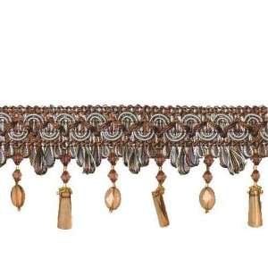  Expo Beaded Scalloped Trim Tape Celadon/Chestnut By The 