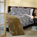 soft leopard print microfiber down alternative comforter and sham set 