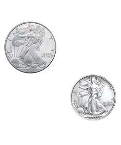 American Silver Eagle and Walking Liberty Half Dollar  
