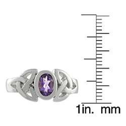 Sterling Silver Celtic Knot Amethyst Fashion Ring  Overstock