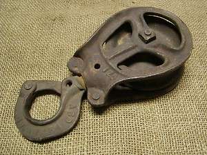 Vintage Cast Iron Pulley > Antique Old Pulleys Farm Wheel Barn Well 