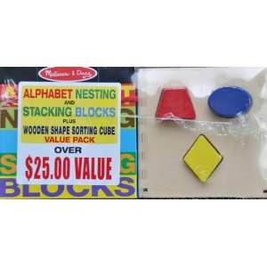    Alphabet Nesting Blocks + Wooden Shape Sorting Cube: Toys & Games