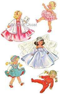 Vintage Doll Clothes Pattern 1965 8 ~ Ginny, Wendy  