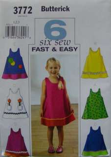 Butterick Pattern 3772 Girls Toddler Jumper Dress 1 3  