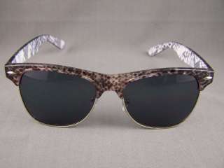 Animal print half frame clubmaster sunglasses NEW  