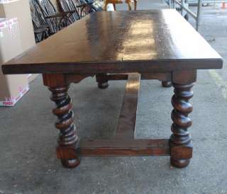 English Rustic Refectory Table With Barley Twist Legs  