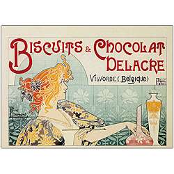 Privat Livemont Biscuits & Chocolate Delacre Canvas Art   