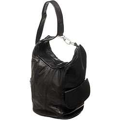 Black Leather Hook Backpack  