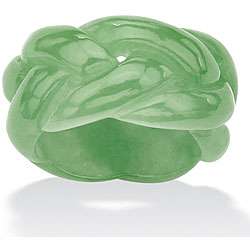   Andrea Solid Green Jade Braided Eternity Band  