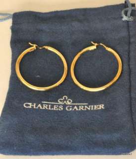   GARNIER 18K Yellow Gold Medium/Large 40mm Perfect Hoop Earrings  