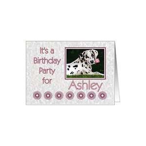  Birthday party invitation for Ashley   Dalmatian puppy dog 