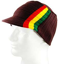 Iced Out Gear Brown Jamaican style Visor Beanie  Overstock