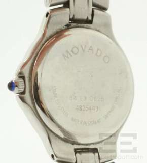 Movado Stainless Steel & Black Round Face Ladies Watch  