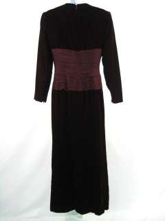 OSCAR DE LA RENTA Purple Velvet Long Dress Gown Sz 10  