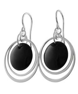 Sterling Silver Black Onyx Shepherds Hook Earrings  Overstock