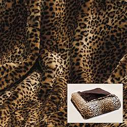 Leopard Print Faux Fur Throw  Overstock