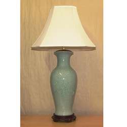 Light Blue Porcelain Crackle Table Lamp  Overstock