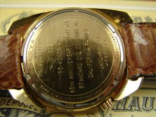 1975 BULOVA ACCUTRON MENS GOLD ELECTROPLATE VINTAGE BEEFY DAY DATE 