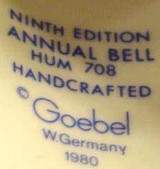 1986 Hummel Sing Along 9th Annual Bell by Goebel  