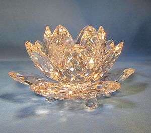   Silver Crystal Small Waterlily Candle Holder in box with COA  