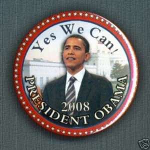 Barack Obama YES WE CAN PRESIDENT OBAMA button campaign pinbacks 2 1 