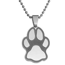 Stainless Steel Cat or Dog Paw Print Pendant  