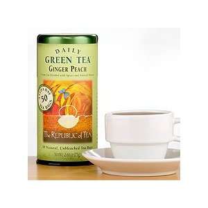 Republic of Tea Ginger Peach Green Tea, 50 Count Tin   World Market 