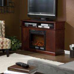Hensley Cherry Media Console Fireplace  